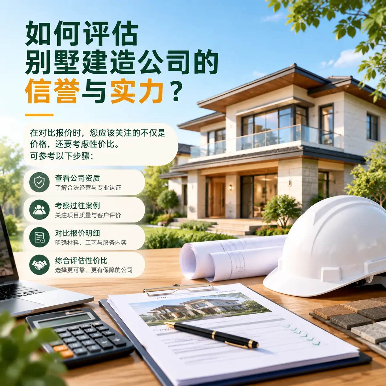 如何评估 开阳 别墅建造公司的信誉与实力？