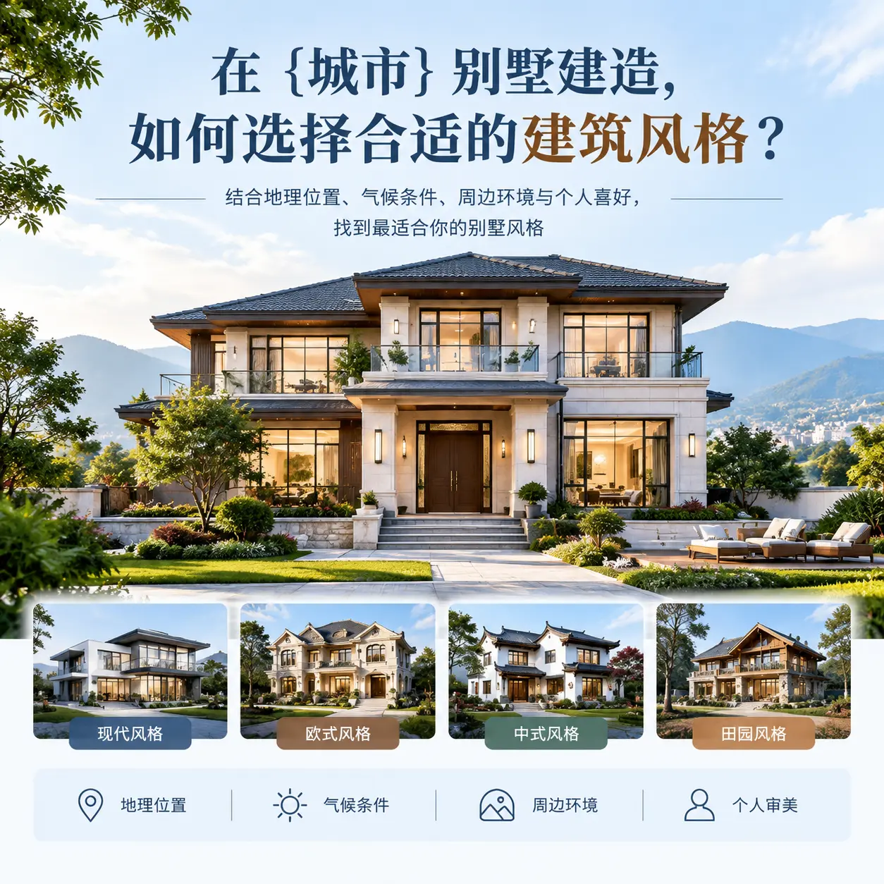 在 开阳 别墅建造，如何选择合适的建筑风格？
